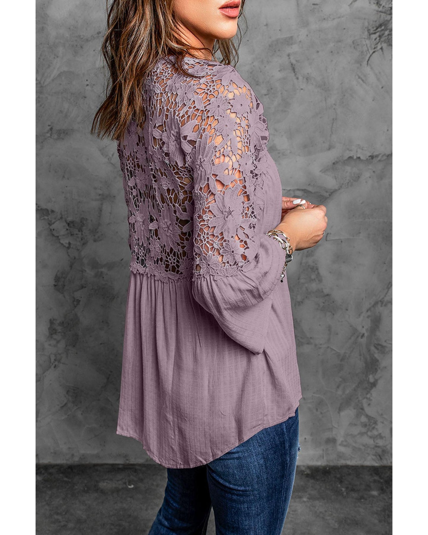 Azura Exchange Lace Button Top - 4XL