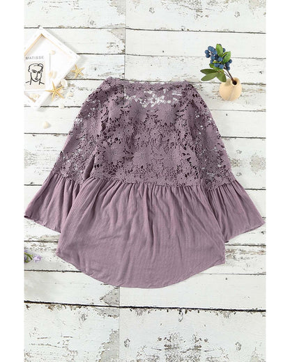 Azura Exchange Lace Button Top - M