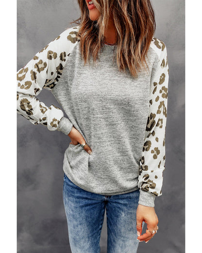 Azura Exchange Leopard Print Long Sleeve Top - L