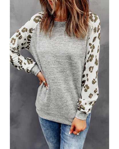 Azura Exchange Leopard Print Long Sleeve Top - L