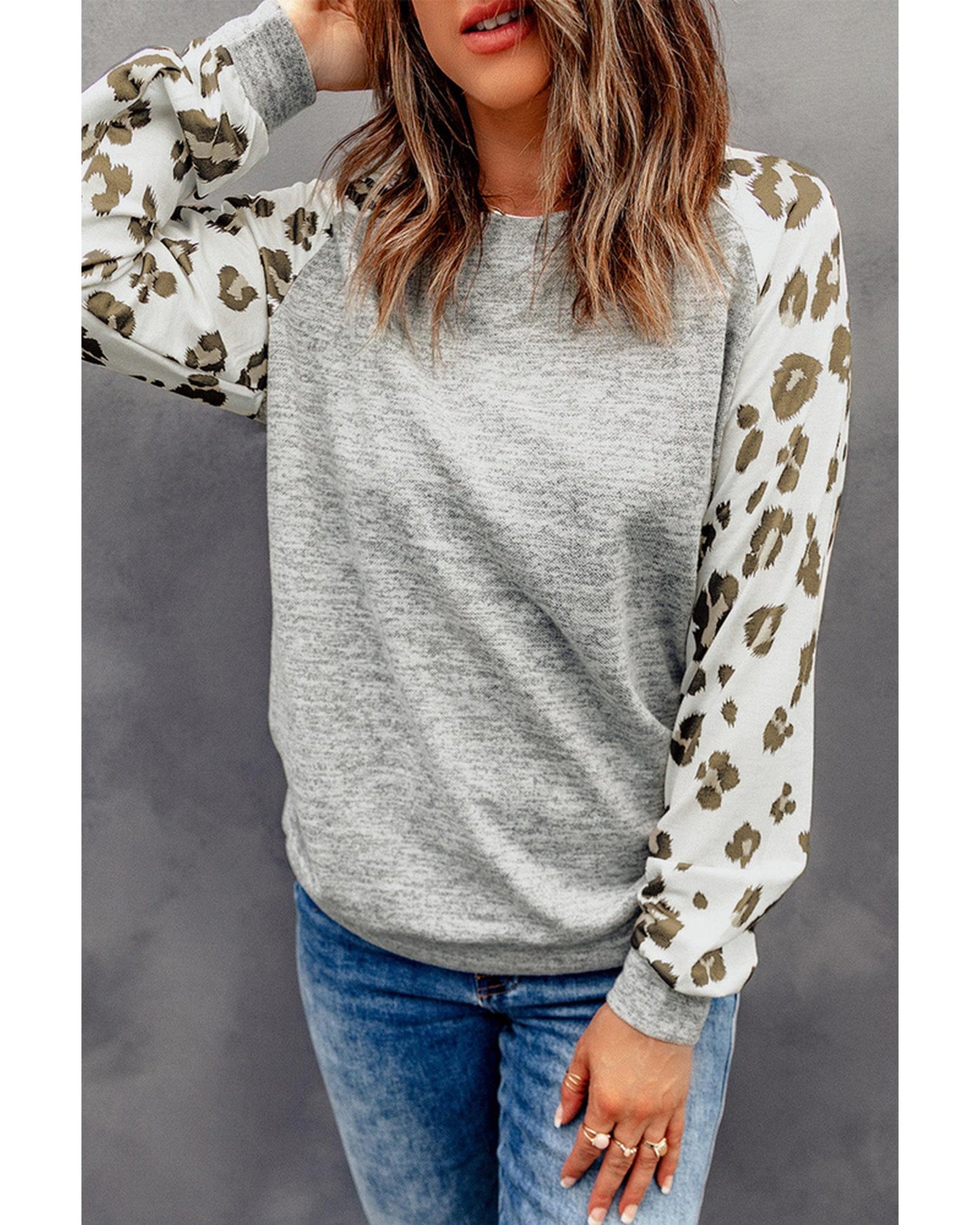 Azura Exchange Leopard Print Long Sleeve Top - L