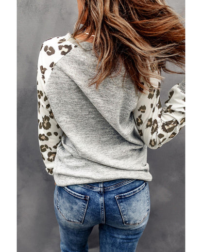 Azura Exchange Leopard Print Long Sleeve Top - M