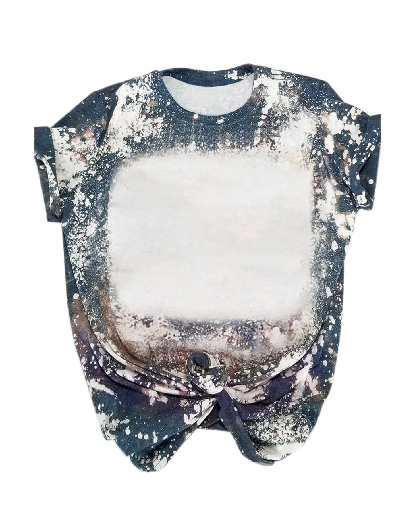 Azura Exchange Tie Dye Bleached Round Neck Short Sleeve T-shirt - S