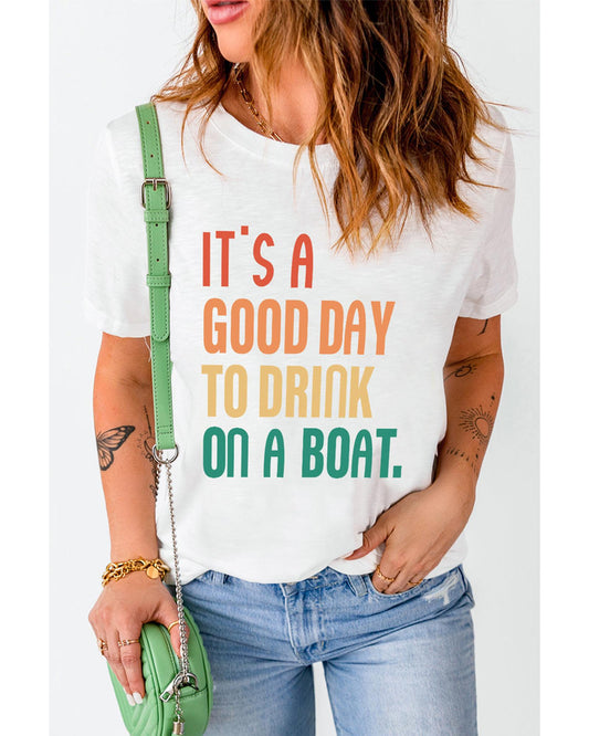 Azura Exchange Good Day Boat Letters T-Shirt - S