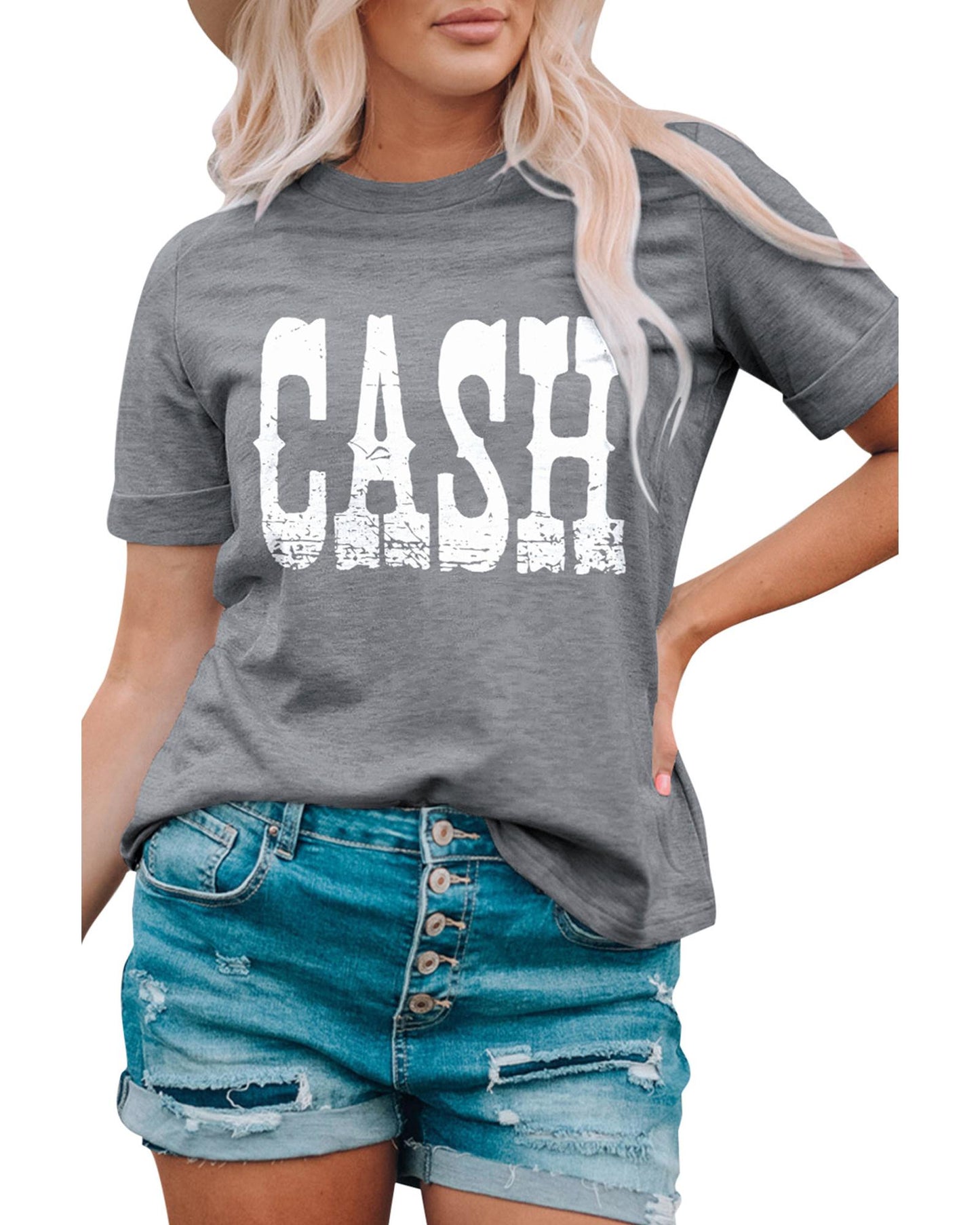 Azura Exchange CASH Letter Print Tee - 2XL