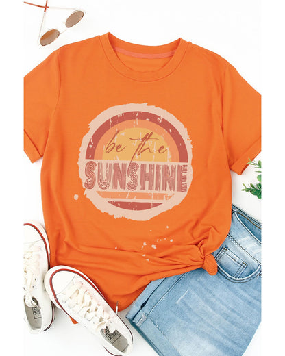 Azura Exchange Graphic Print Crewneck T-Shirt - Be The Sunshine - S