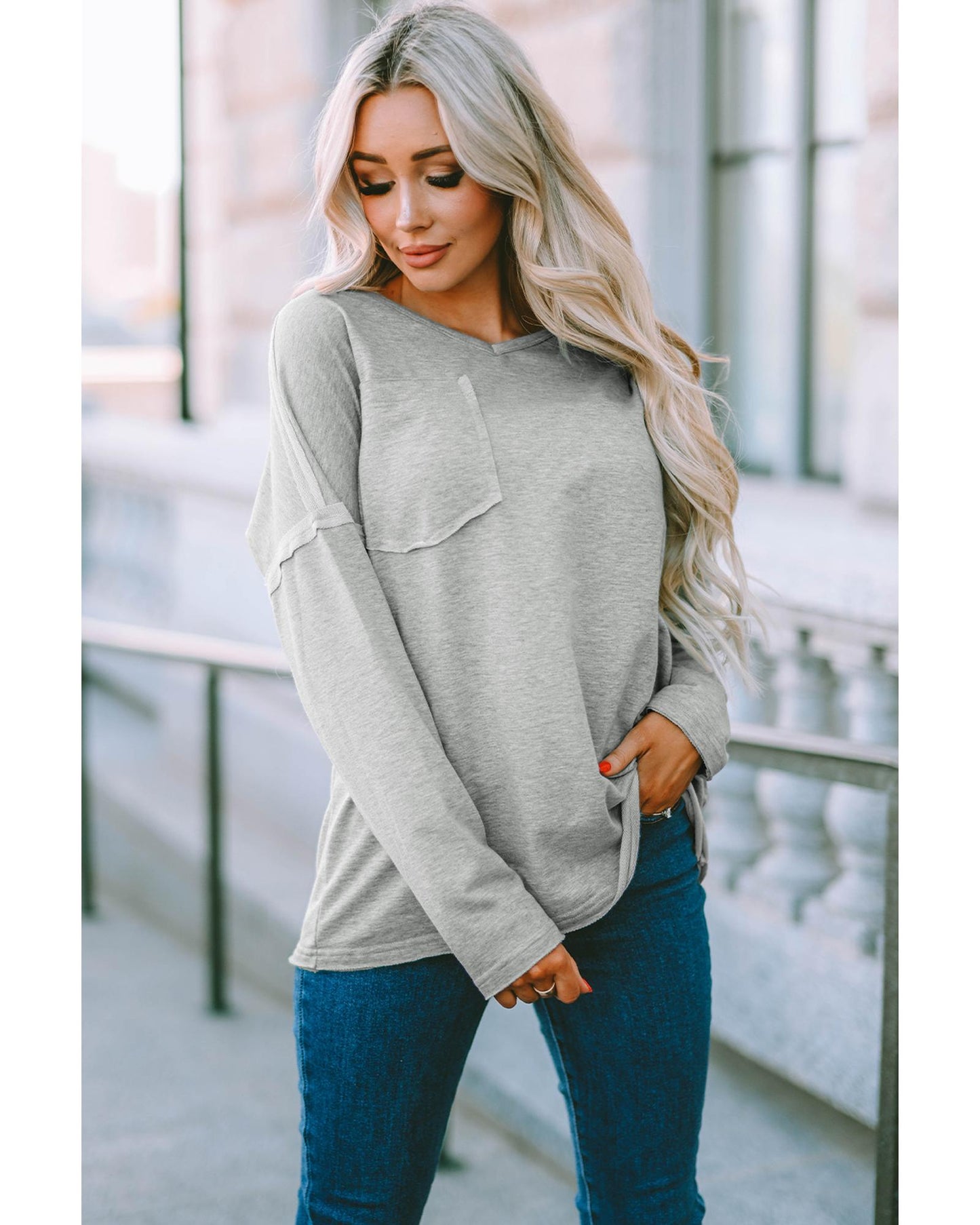 Azura Exchange Oversized Drop Sleeve Top - M