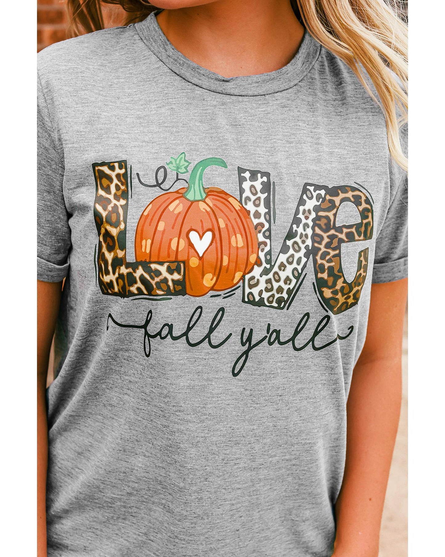 Azura Exchange Pumpkin Leopard T-Shirt - Love Fall Yall - 2XL