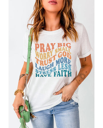 Azura Exchange Faith Inspired Words Print T-Shirt - L