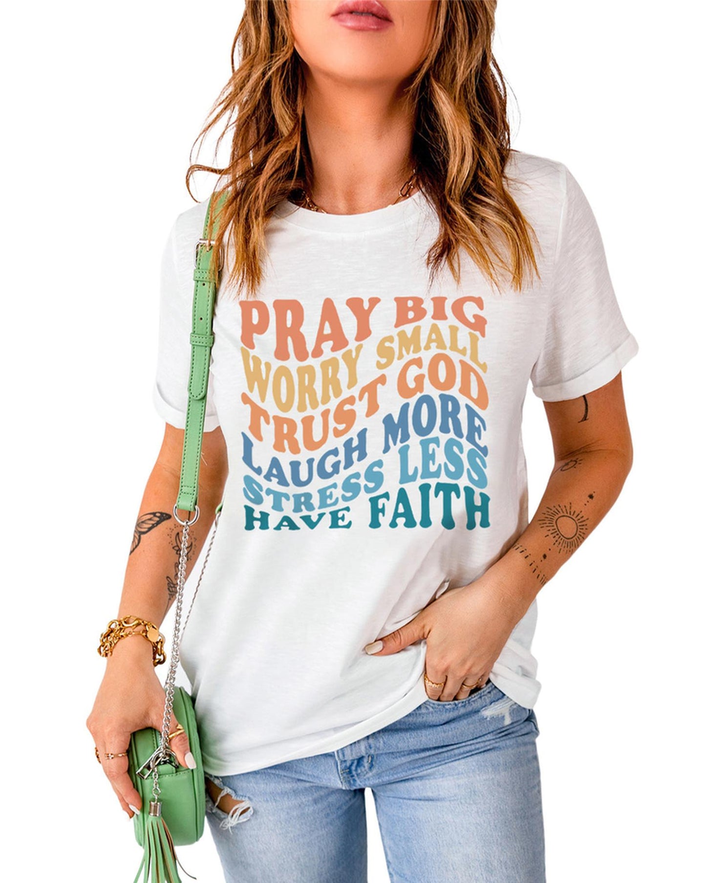 Azura Exchange Faith Inspired Words Print T-Shirt - S