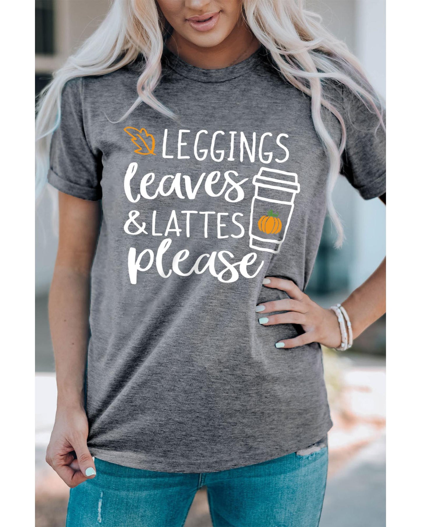 Azura Exchange Leaves and Lattes Please Graphic Tee - M