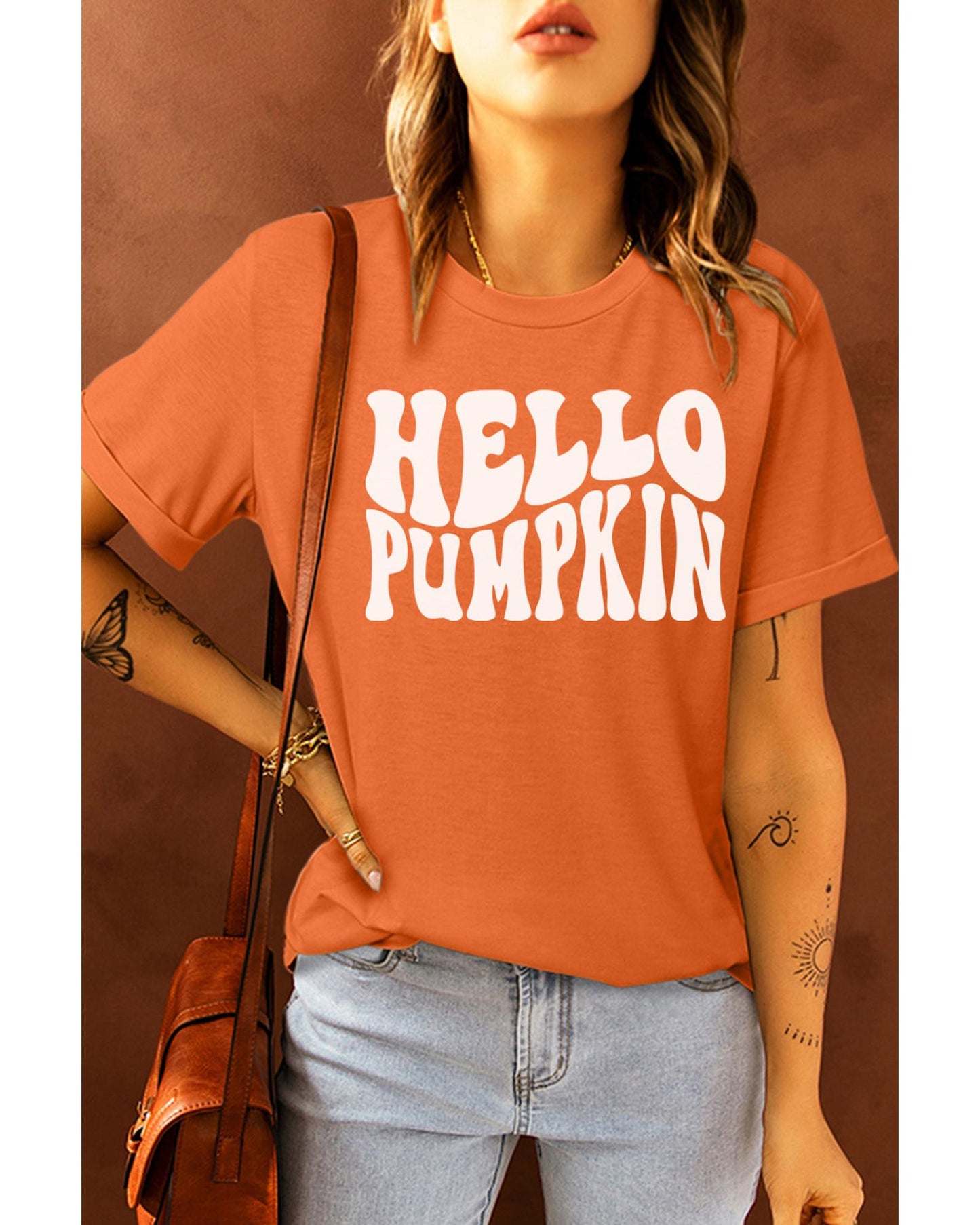 Azura Exchange Pumpkin Short Sleeve Tee - S