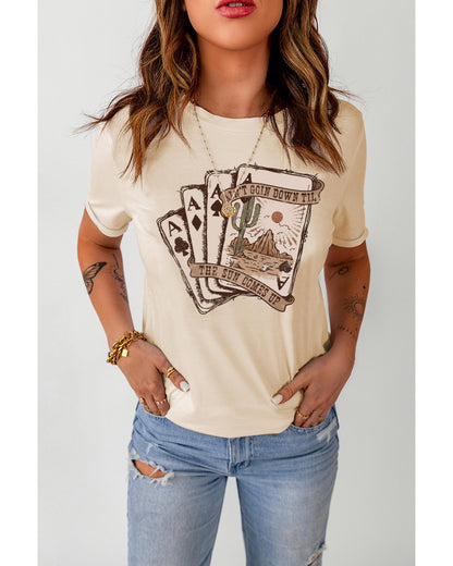 Azura Exchange Western Poker Cards Graphic Print T-Shirt - 2XL