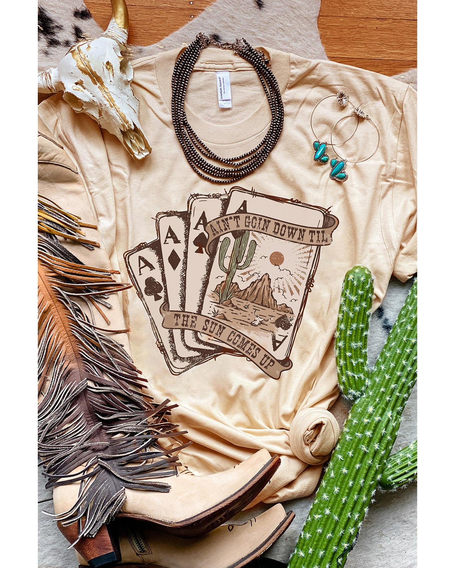 Azura Exchange Western Poker Cards Graphic Print T-Shirt - M