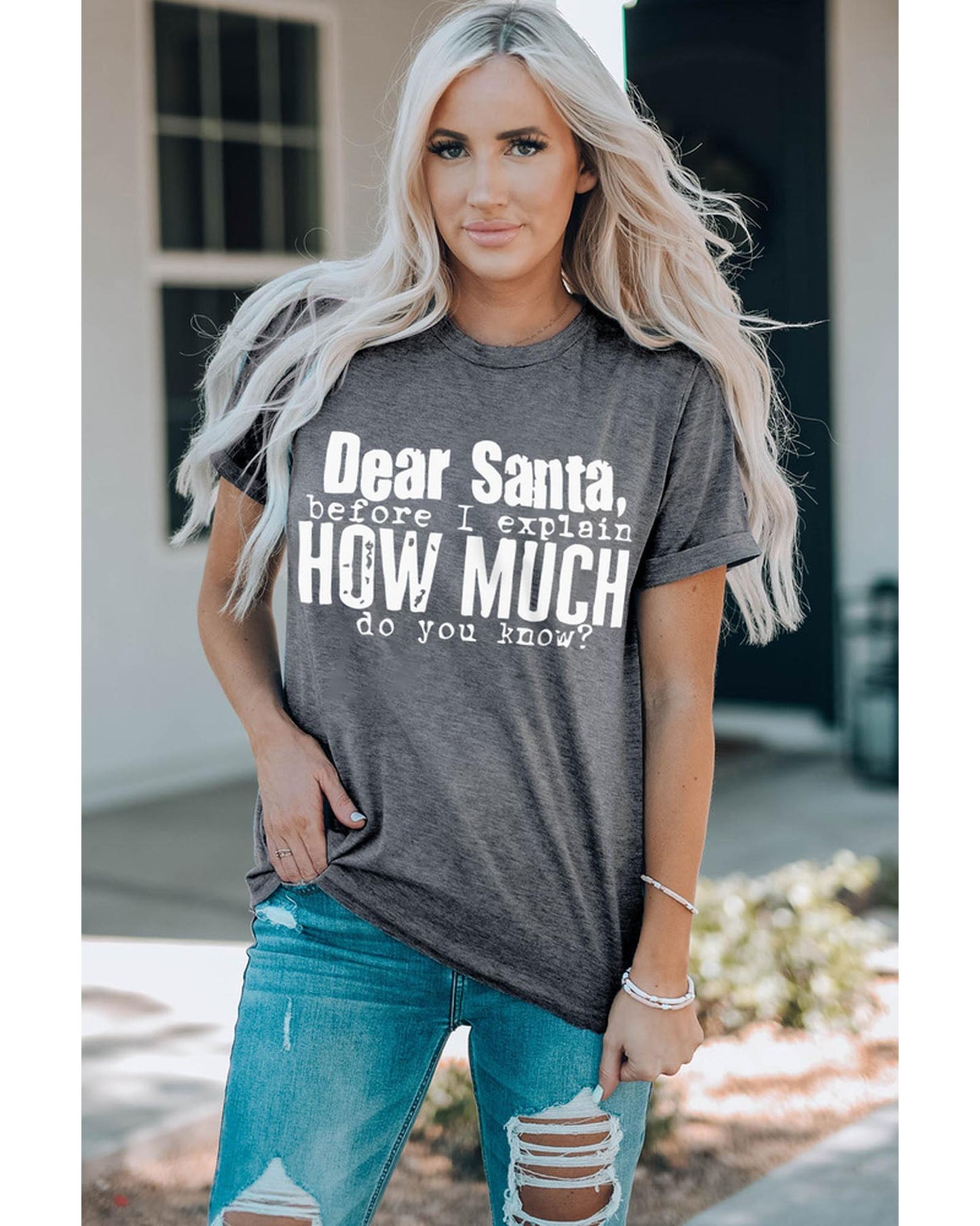 Azura Exchange Christmas Funny Saying Print T-Shirt - M