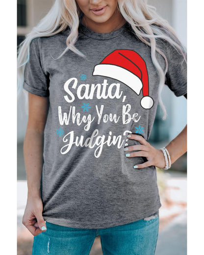 Azura Exchange Santa Hat Snowflake Tee - L