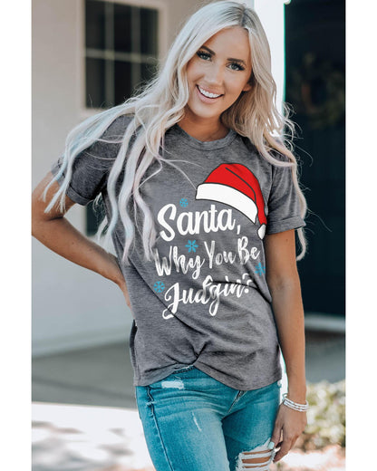 Azura Exchange Santa Hat Snowflake Tee - S