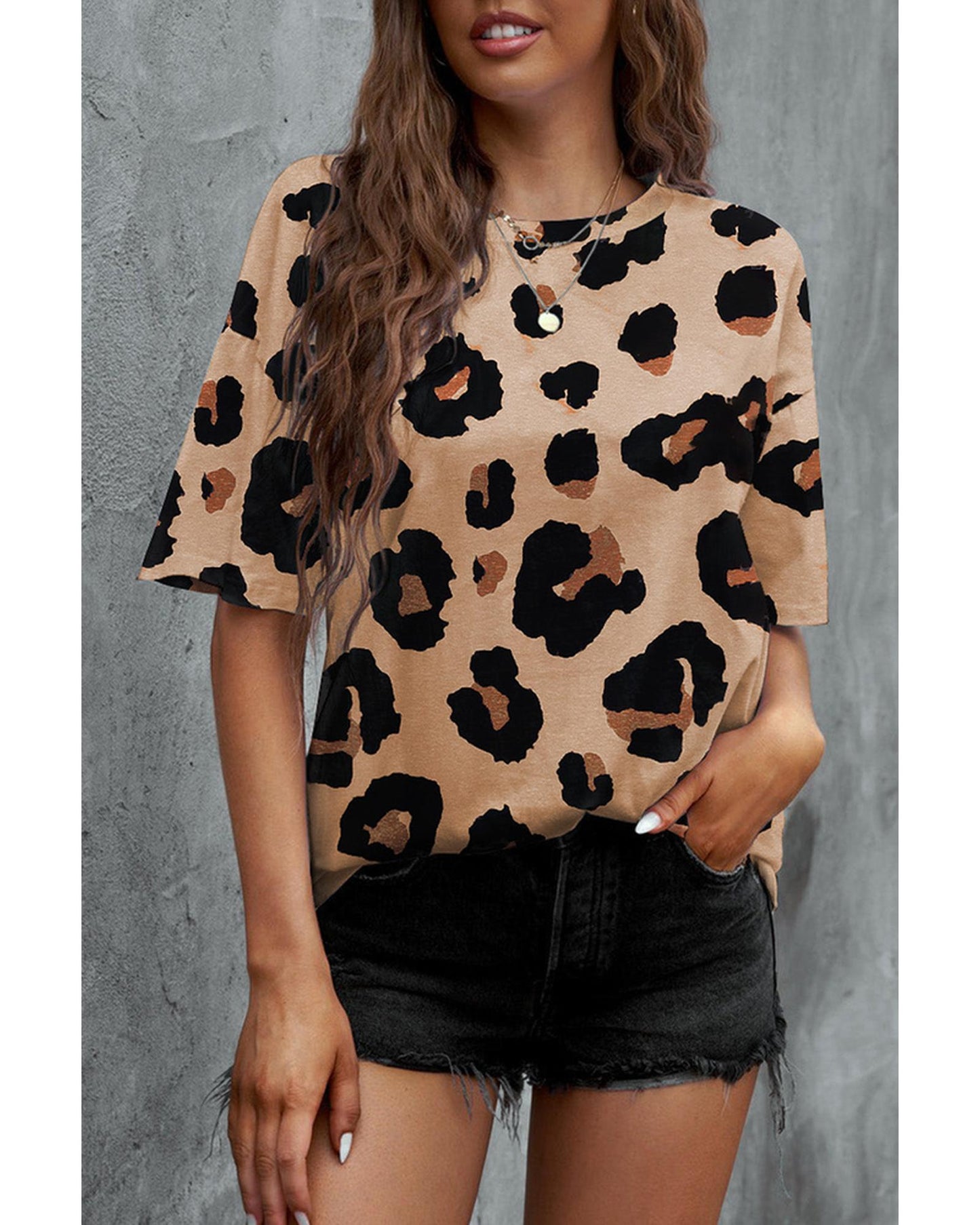 Azura Exchange Leopard Print Loose T-Shirt - L