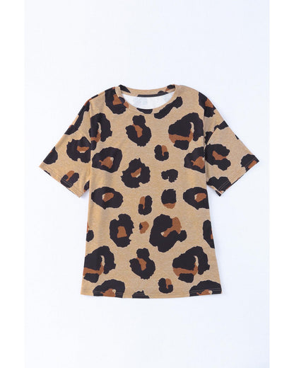 Azura Exchange Leopard Print Loose T-Shirt - L