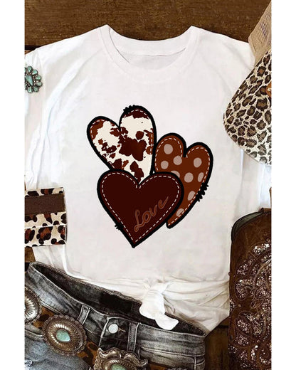 Azura Exchange Heart Print T-shirt - L