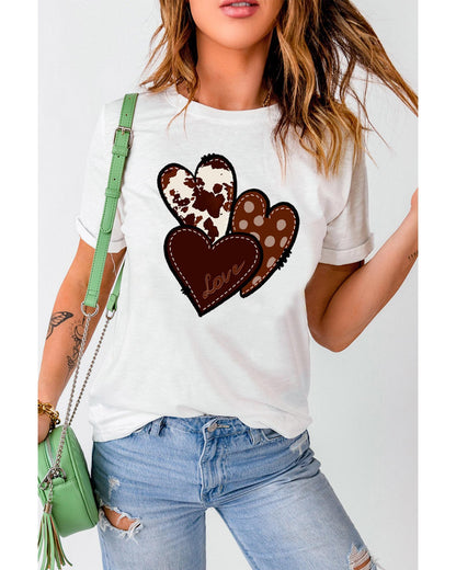 Azura Exchange Heart Print T-shirt - L