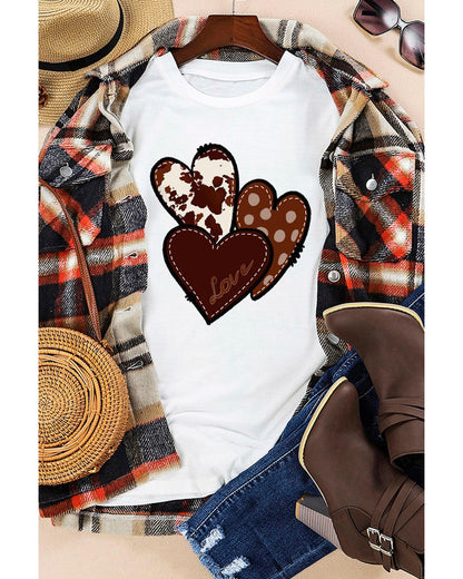 Azura Exchange Heart Print T-shirt - L