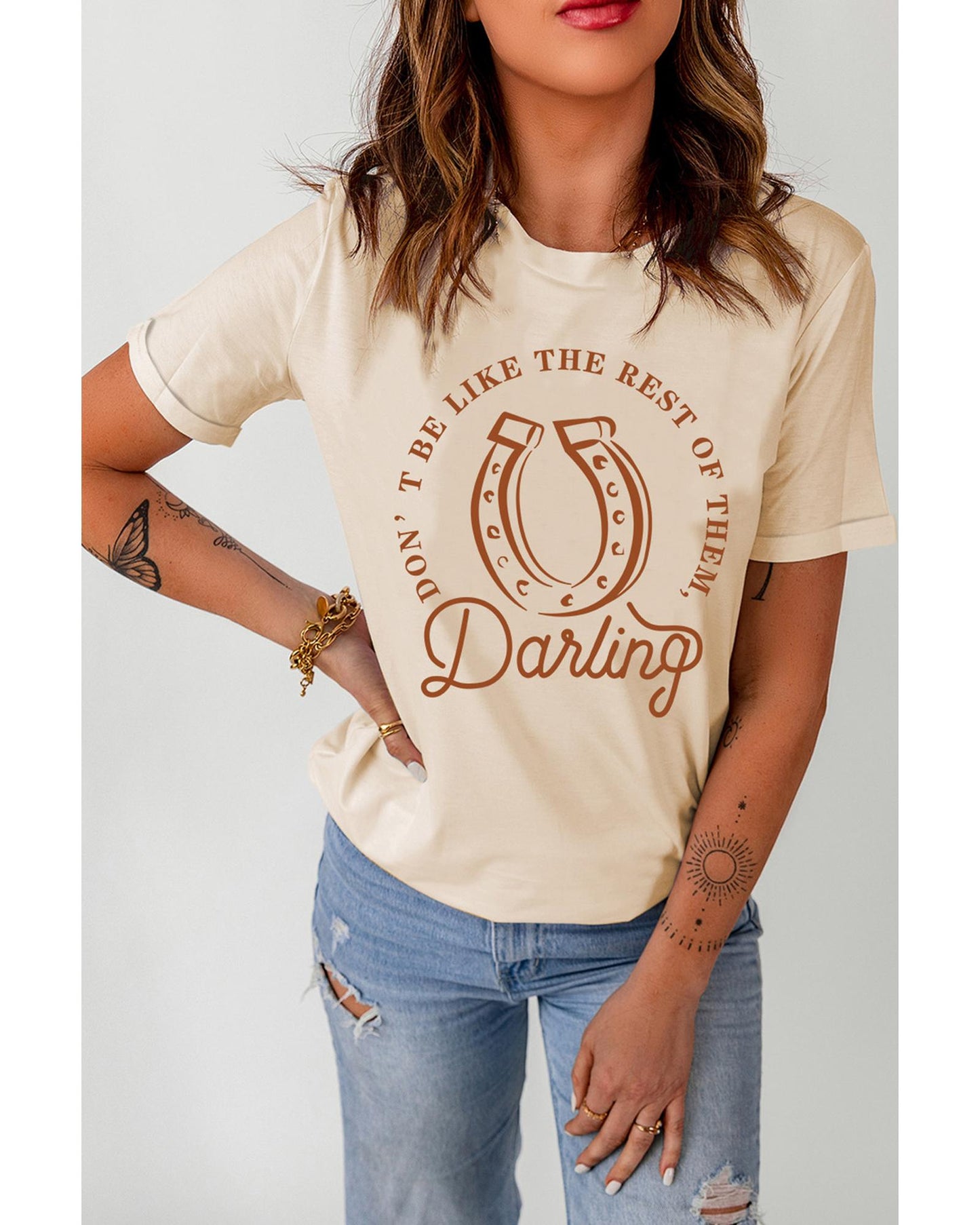 Azura Exchange Darling Letter Graphic Print T-Shirt - M