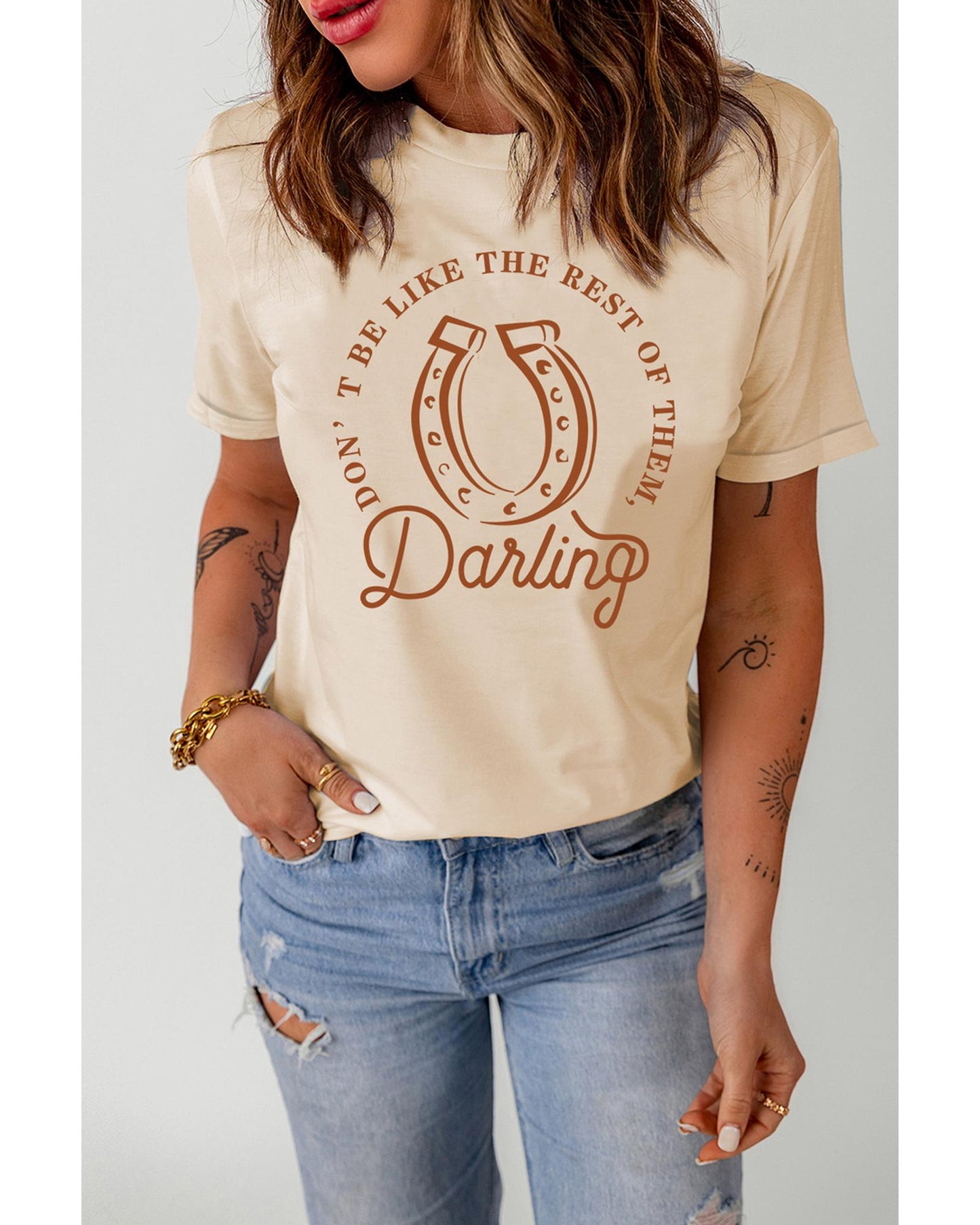 Azura Exchange Darling Letter Graphic Print T-Shirt - M