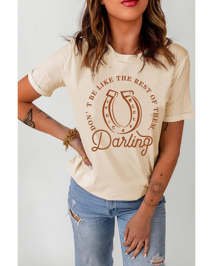 Azura Exchange Darling Letter Graphic Print T-Shirt - S