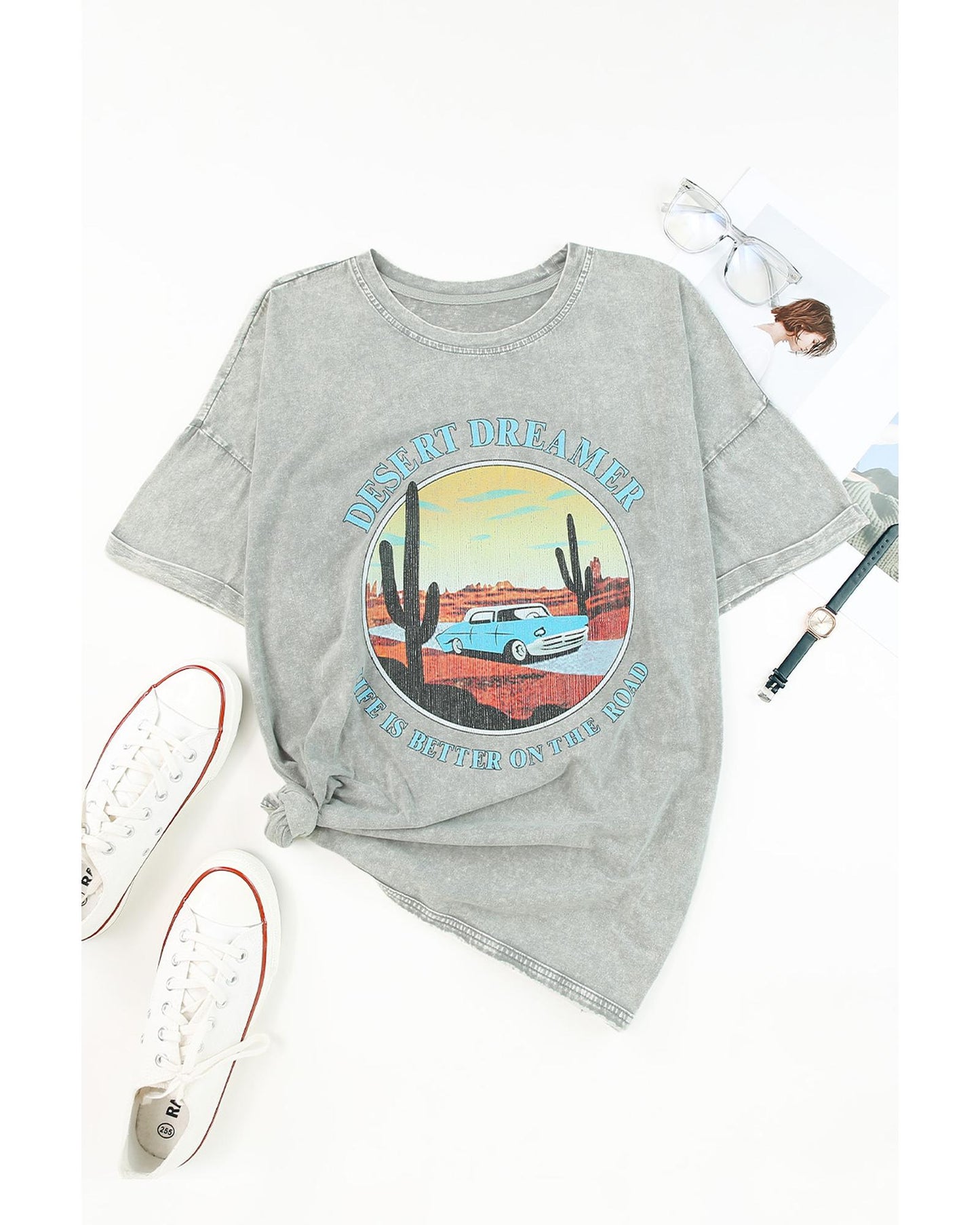 Azura Exchange Mineral Wash Graphic Tee - M