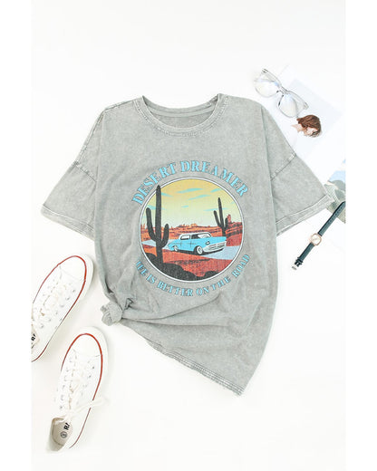 Azura Exchange Mineral Wash Graphic Tee - M