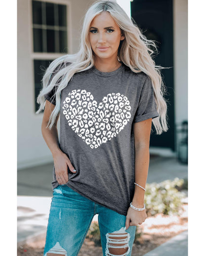 Azura Exchange Leopard Kiss Print Valentines Heart Graphic Tee - 2XL