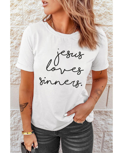 Azura Exchange Jesus Loves Sinners Funny T-Shirt - L