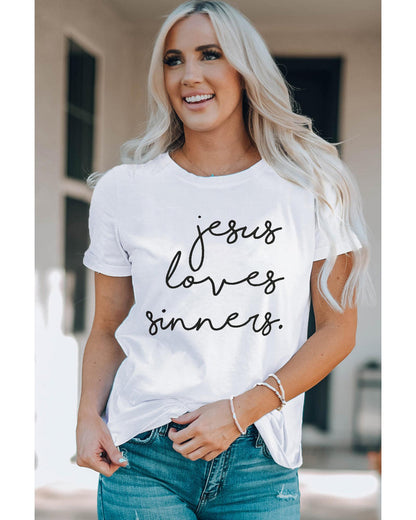 Azura Exchange Jesus Loves Sinners Funny T-Shirt - L