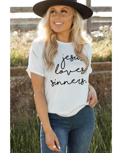 Azura Exchange Jesus Loves Sinners Funny T-Shirt - L