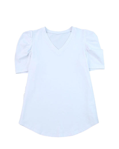 Azura Exchange V-Neck Puff Sleeve T-Shirt - XL