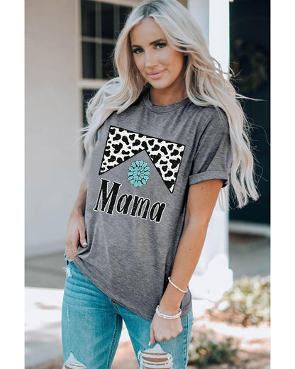 Azura Exchange Leopard Turquoise Bead Mama Graphic T-shirt - L