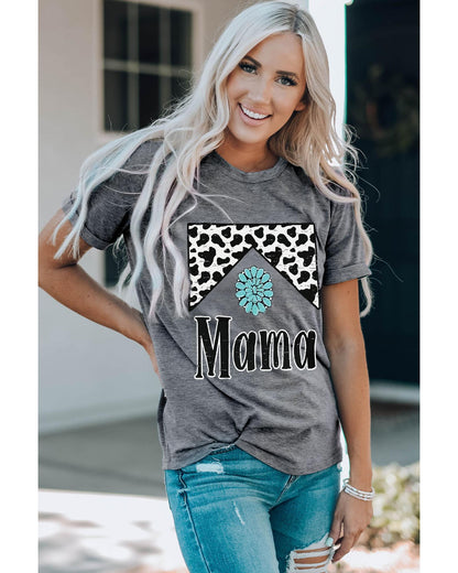 Azura Exchange Leopard Turquoise Bead Mama Graphic T-shirt - L