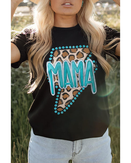 Azura Exchange MAMA Leopard Lightening Graphic Tee - M