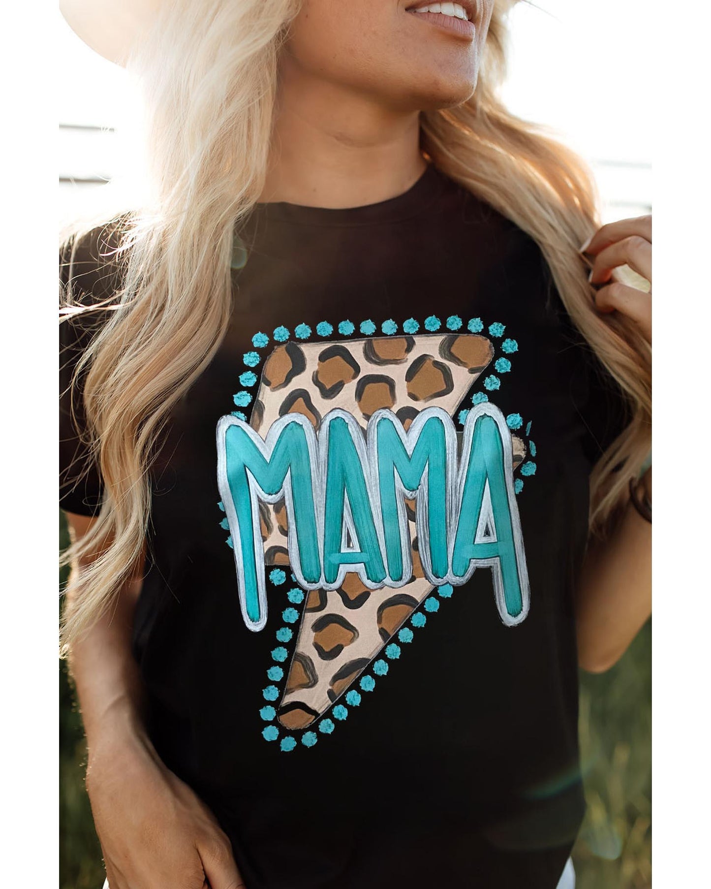 Azura Exchange MAMA Leopard Lightening Graphic Tee - S