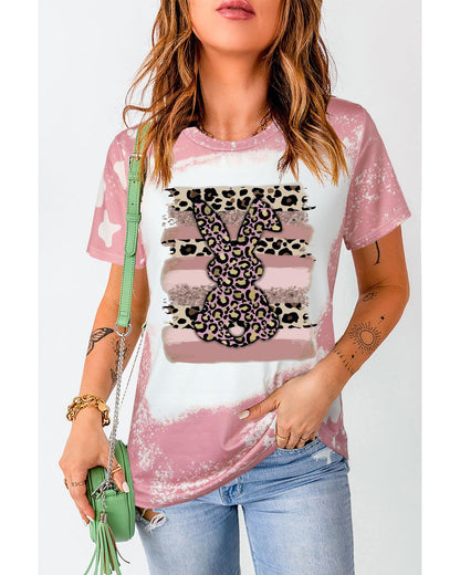 Azura Exchange Leopard Rabbit Tie Dye Graphic T-Shirt - S