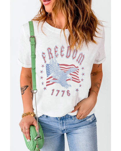 Azura Exchange Eagle Flag Print 1776 Graphic Tee - S