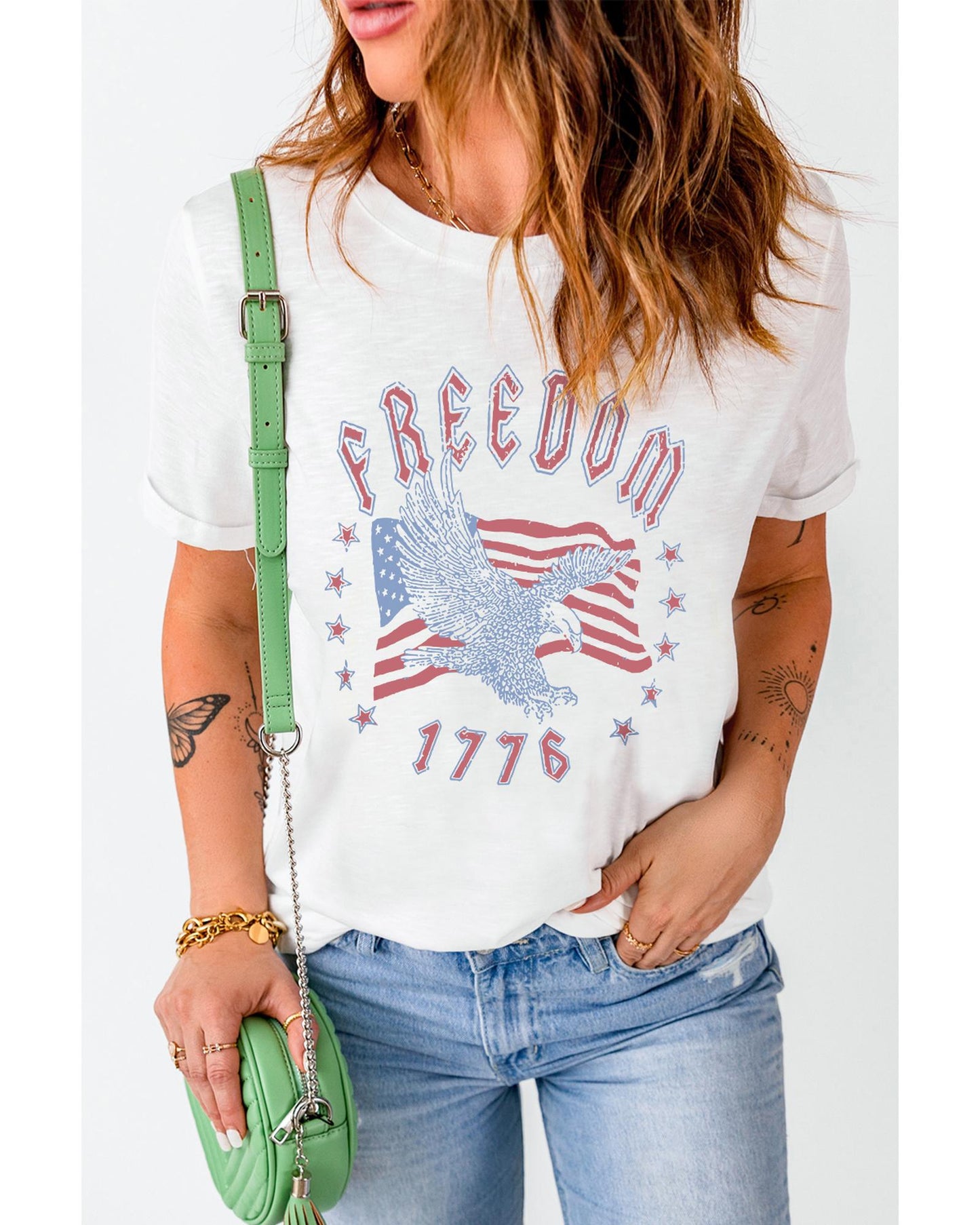 Azura Exchange Eagle Flag Print 1776 Graphic Tee - XL