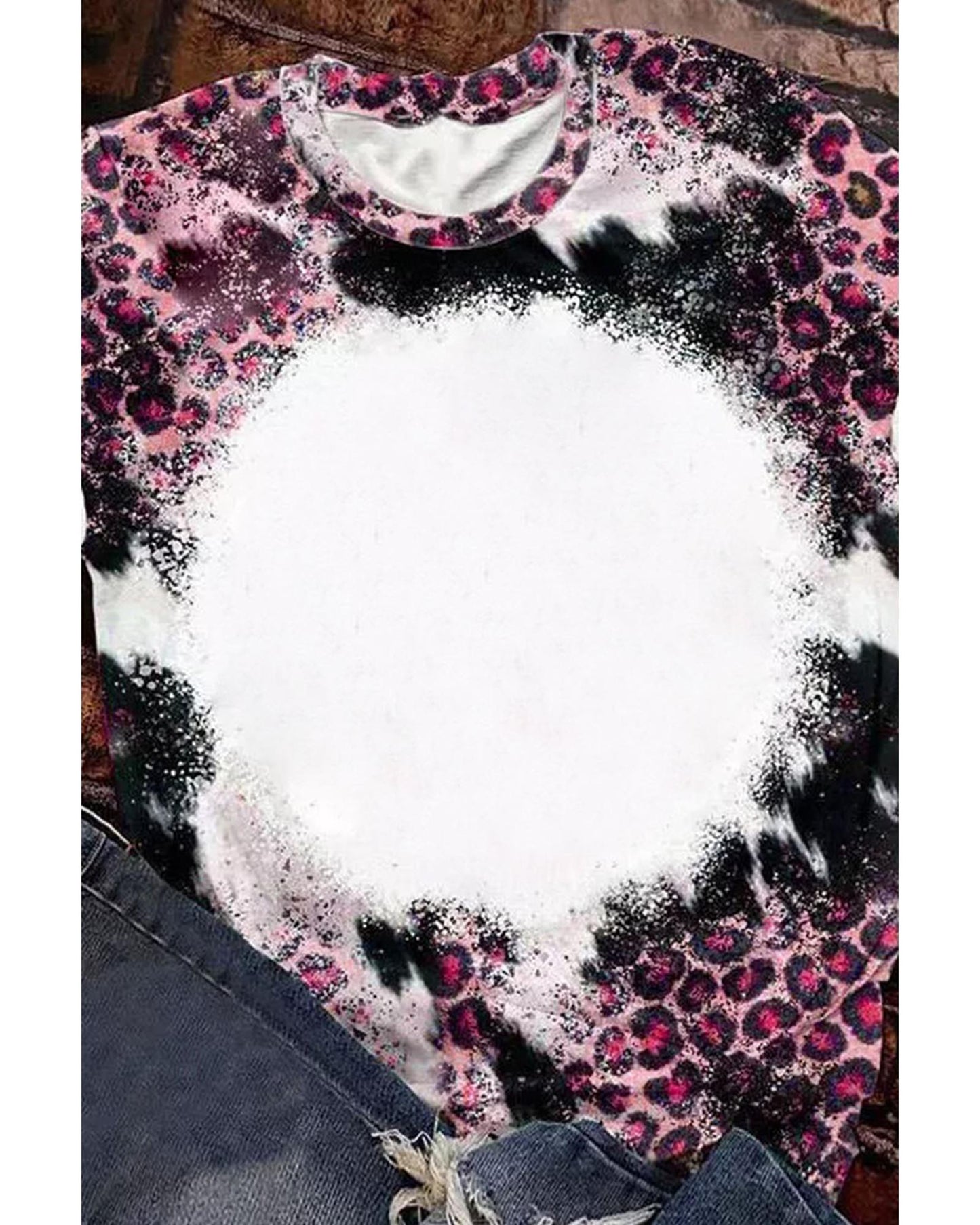 Azura Exchange Leopard Print Bleached Tee - S