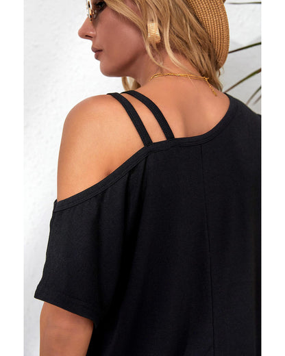 Azura Exchange Criss Cross One Shoulder T Shirt - M