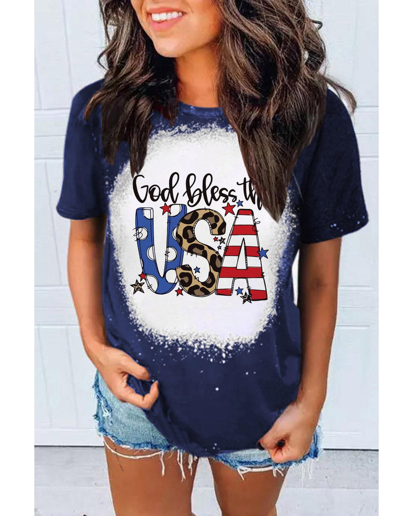 Azura Exchange God Bless the USA Print T-Shirt - S