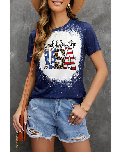 Azura Exchange God Bless the USA Print T-Shirt - S