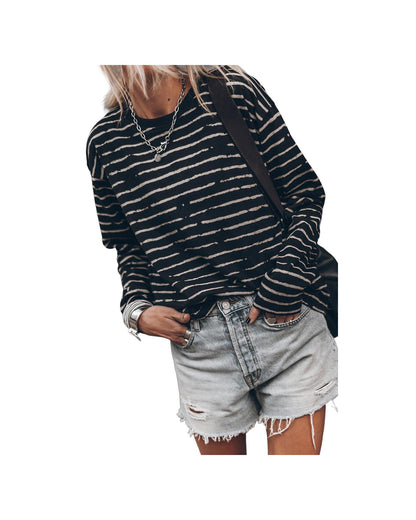 Azura Exchange Retro Striped Long Sleeve Top - S