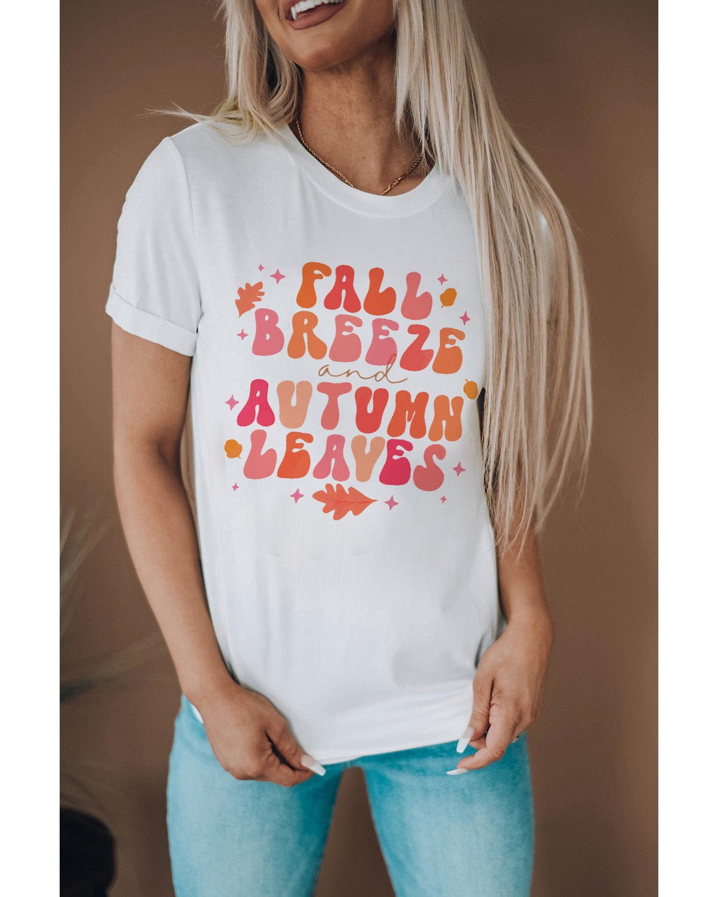 Azura Exchange Graphic Tee with Fall Breeze and Autumn Leaves Design - 2XL