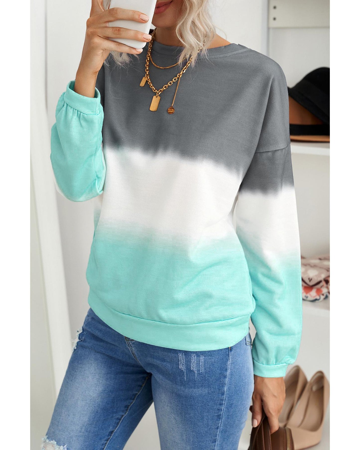 Azura Exchange Color Block Tie Dye Sweatshirt - 2XL